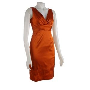 Donna Ricco beautiful midi orange dress size 4